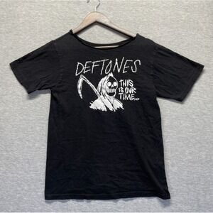 Deftones Grim‎ Reaper This Is Our Time T Shirt Womens Small Black Graphic Print